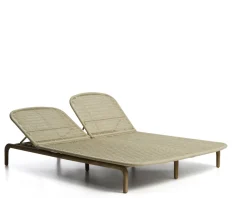 Tuinstoelen-Kave Home Alipa 2-persoons Ligstoel Ecru