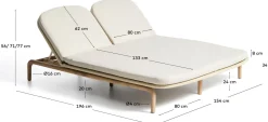 Tuinstoelen-Kave Home Alipa 2-persoons Ligstoel Ecru