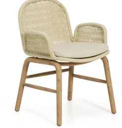 Tuinstoelen-Kave Home Alipa Tuin Armstoel Ecru