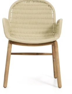 Tuinstoelen-Kave Home Alipa Tuin Armstoel Ecru