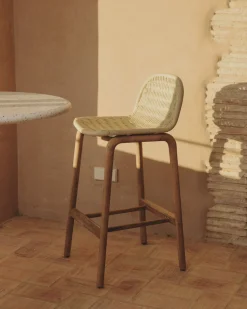 Tuinstoelen-Kave Home Alipa Tuin Barkruk Ecru