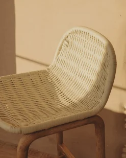Tuinstoelen-Kave Home Alipa Tuin Barkruk Ecru