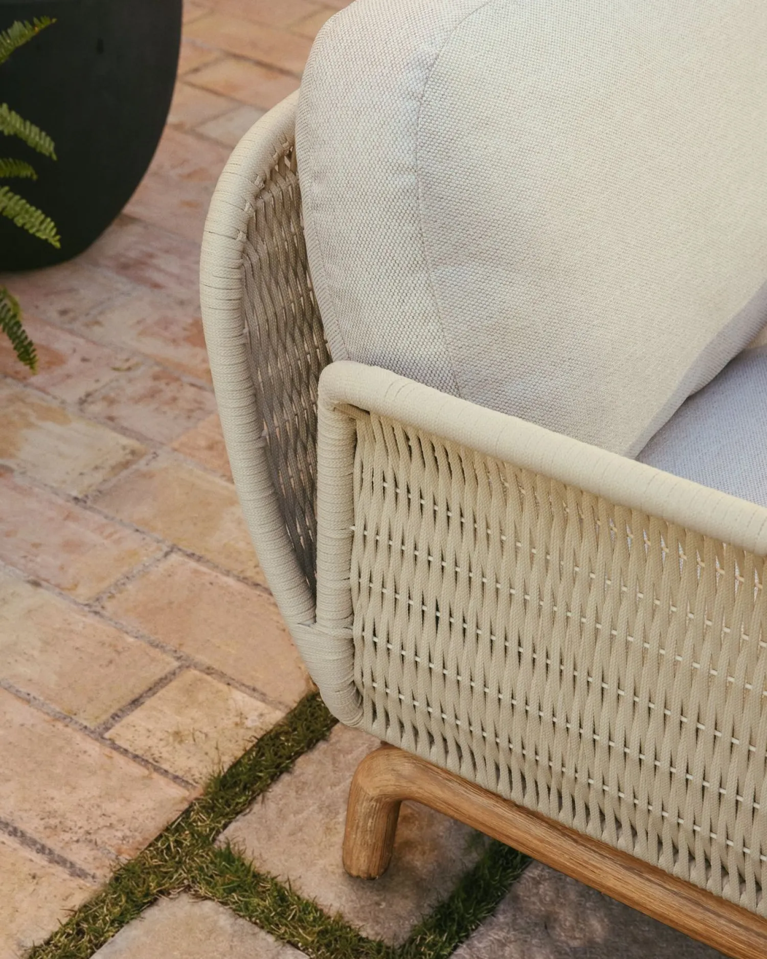 Tuinbanken|Zitbanken-Kave Home Alipa Tuinbank Ecru