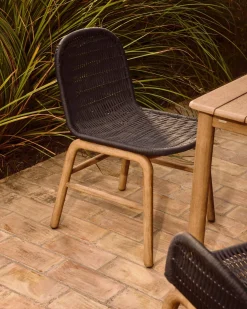 Tuinstoelen-Kave Home Alipa Tuinstoel Antraciet
