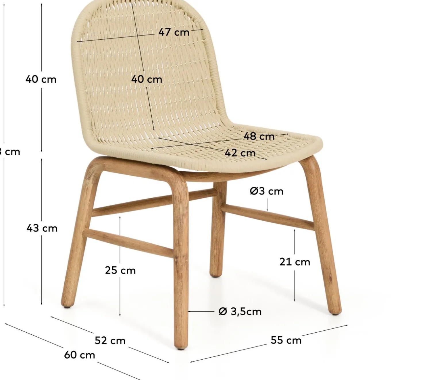 Tuinstoelen-Kave Home Alipa Tuinstoel Ecru