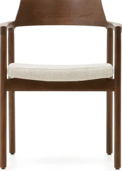 Tuinstoelen|Eetkamerstoelen Met Armleuning-Kave Home Alocs Eetkamerstoel Beige, Walnoot
