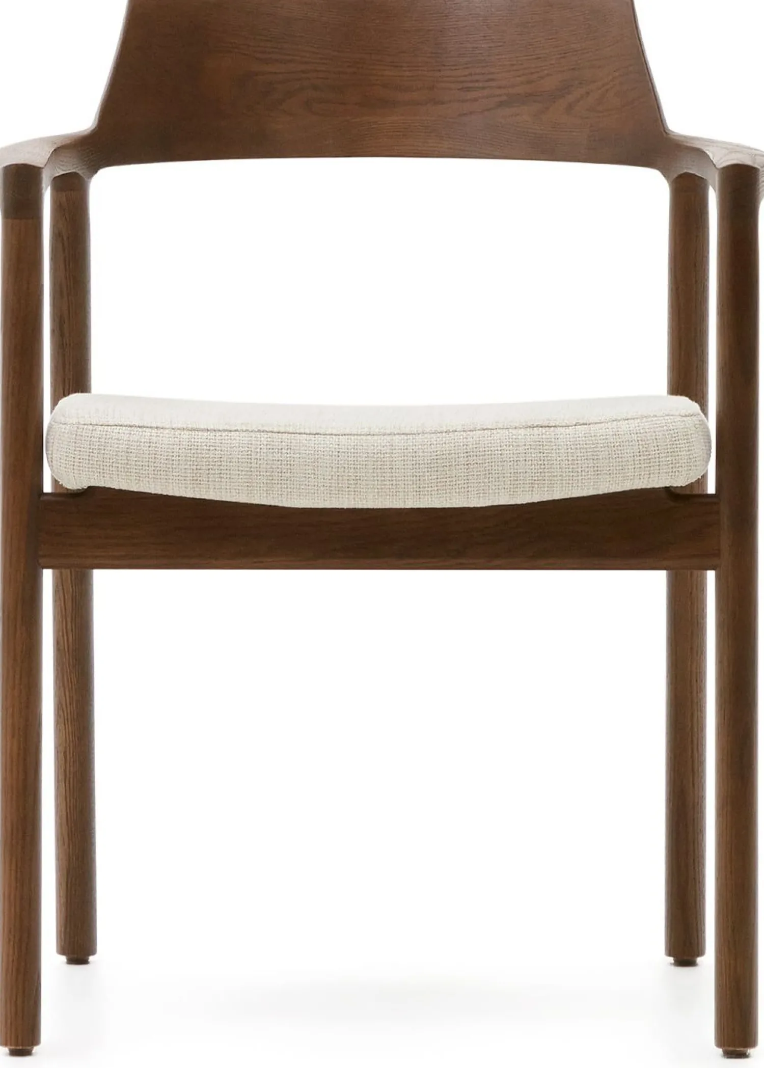 Tuinstoelen|Eetkamerstoelen Met Armleuning-Kave Home Alocs Eetkamerstoel Beige, Walnoot