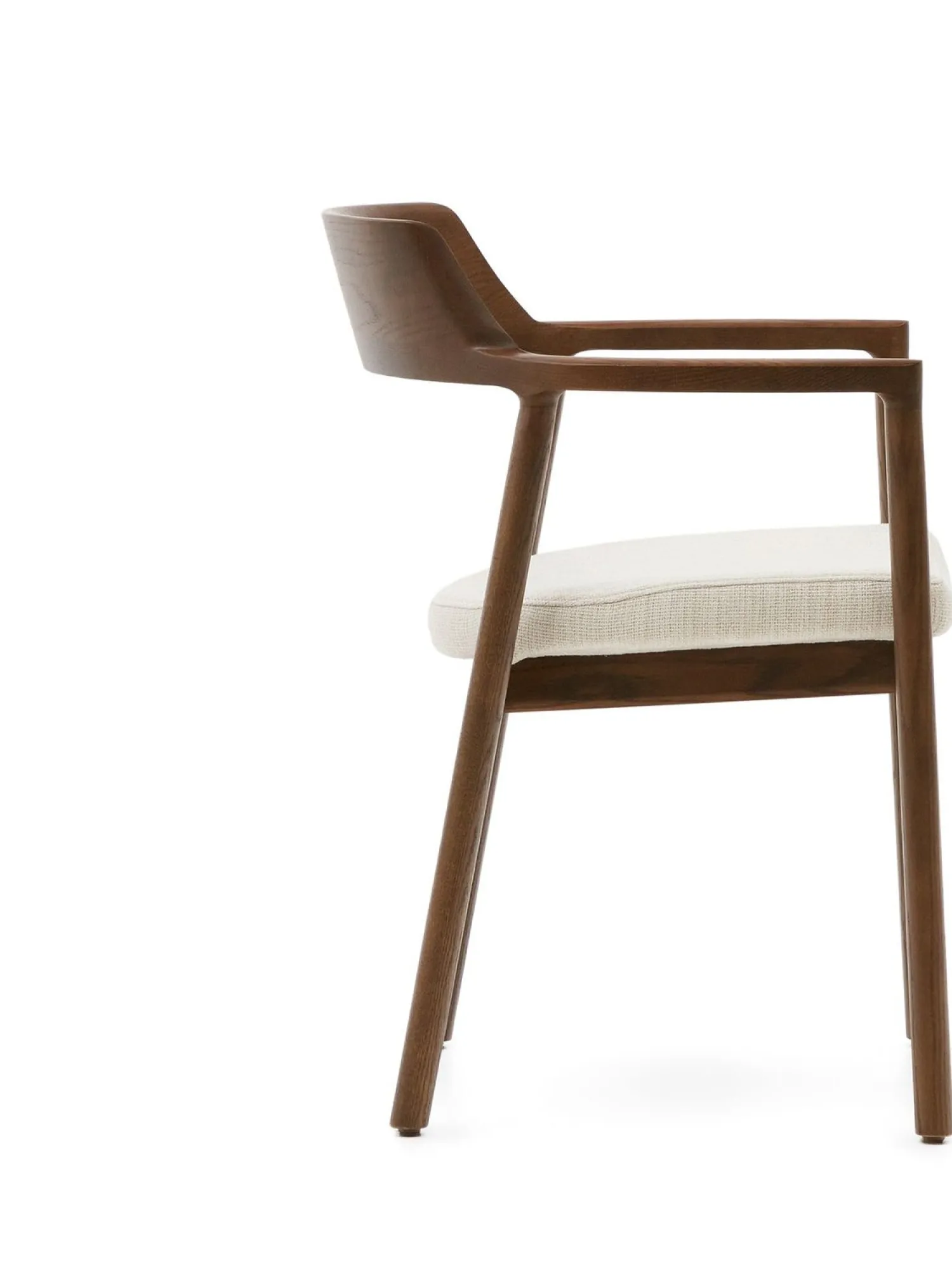 Tuinstoelen|Eetkamerstoelen Met Armleuning-Kave Home Alocs Eetkamerstoel Beige, Walnoot