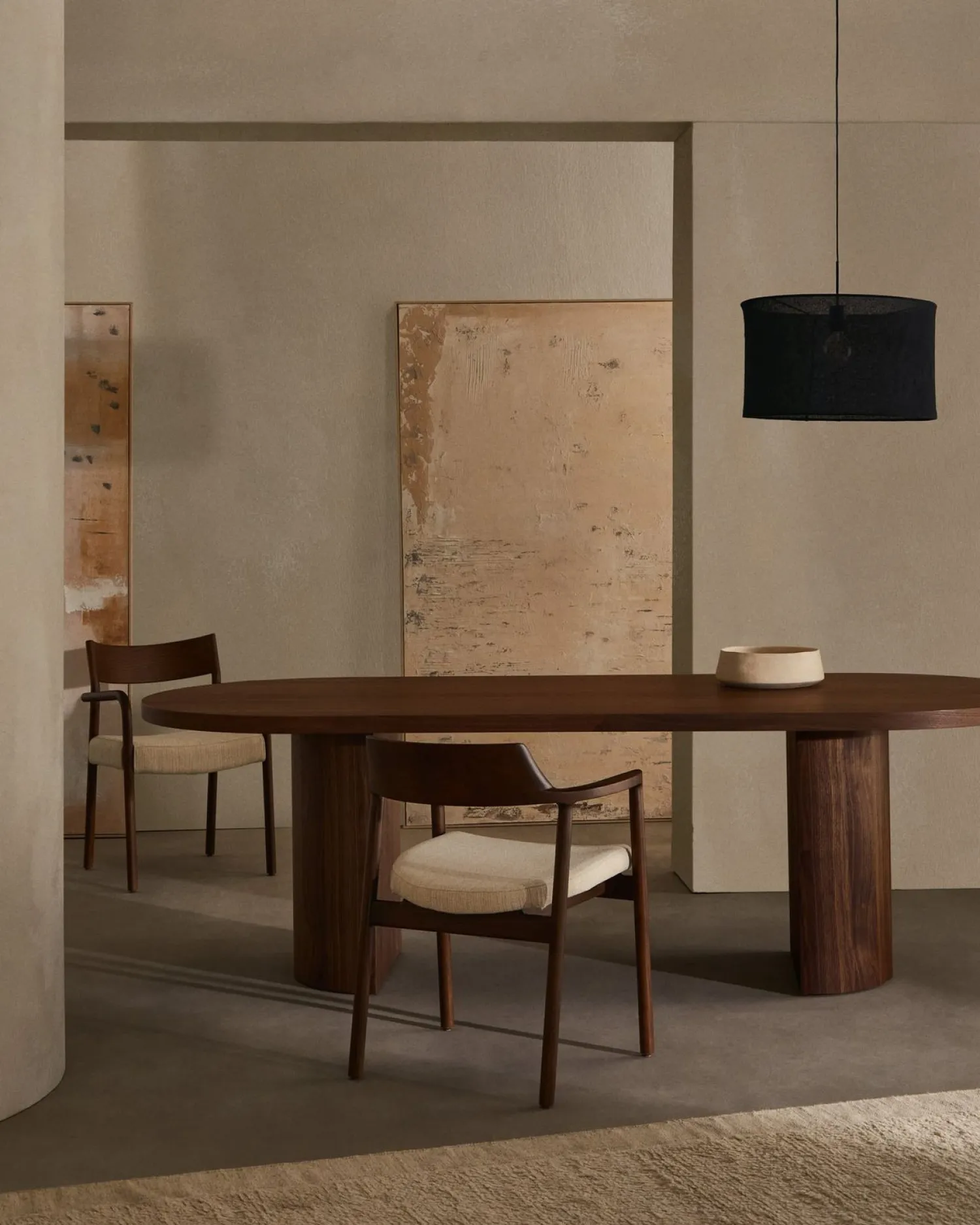 Tuinstoelen|Eetkamerstoelen Met Armleuning-Kave Home Alocs Eetkamerstoel Beige, Walnoot