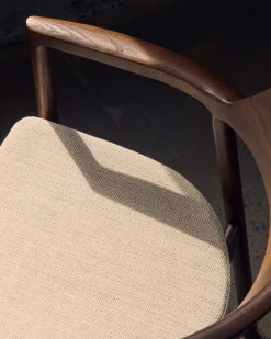 Tuinstoelen|Eetkamerstoelen Met Armleuning-Kave Home Alocs Eetkamerstoel Beige, Walnoot