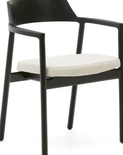 Eetkamerstoelen Met Armleuning-Kave Home Alocs Eetkamerstoel Beige, Zwart