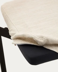 Eetkamerstoelen Met Armleuning-Kave Home Alocs Eetkamerstoel Beige, Zwart