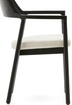 Eetkamerstoelen Met Armleuning-Kave Home Alocs Eetkamerstoel Beige, Zwart