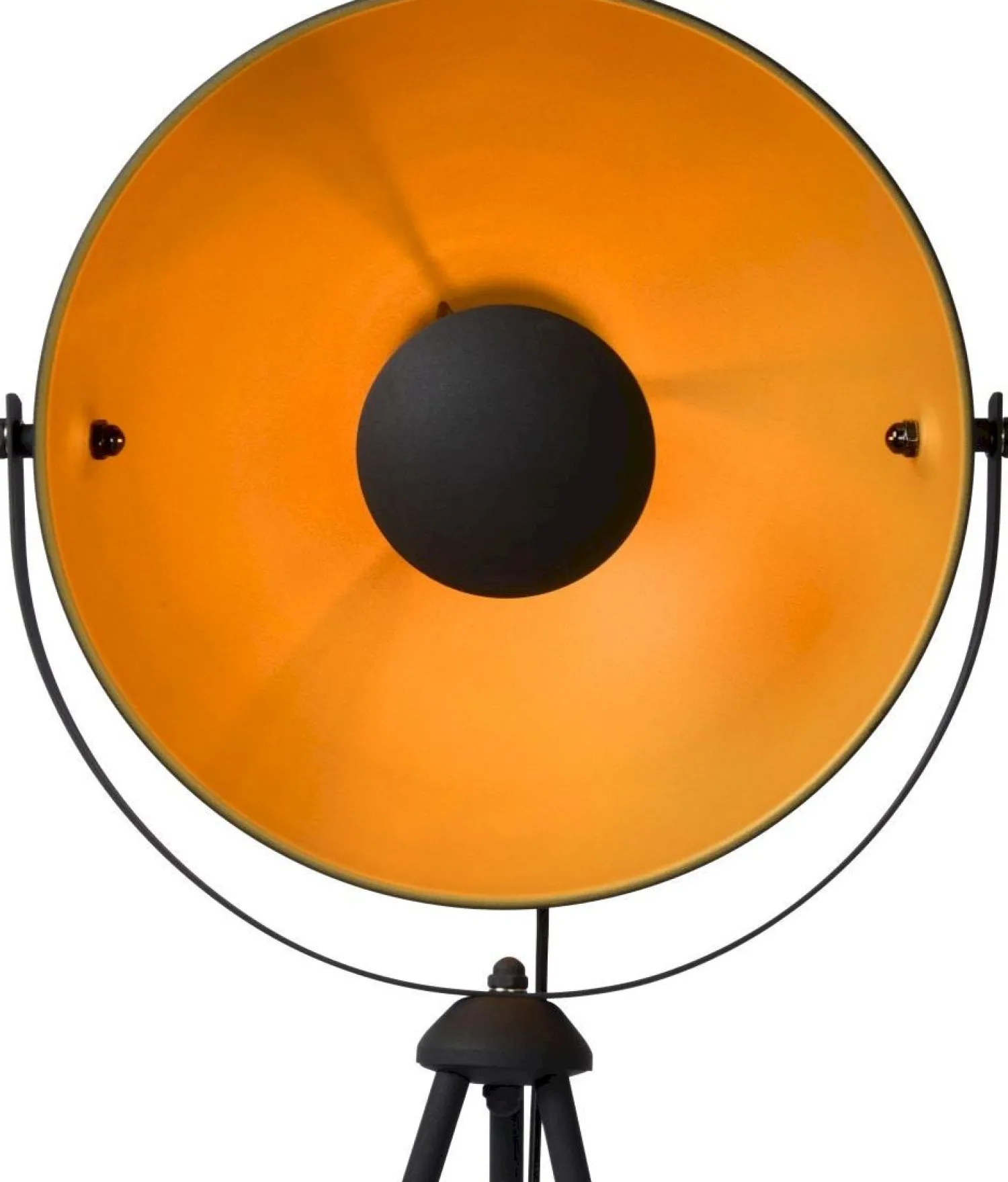 Industriële Vloerlampen|Vloerlampen-Lucide Alvaro Vloerlamp Zwart, Goud