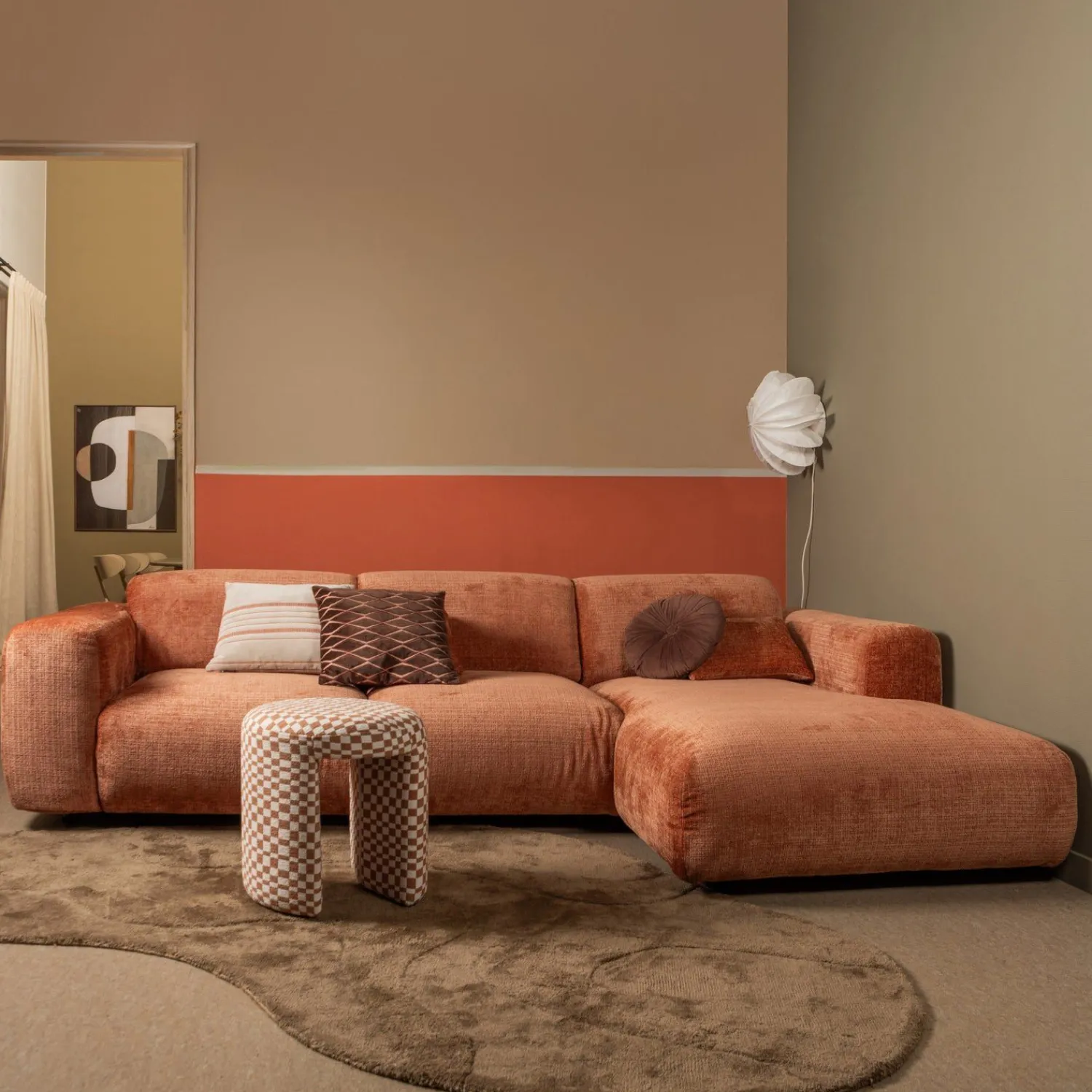 Vloerkleden-WOOOD Alya Vloerkleed Pale Brown