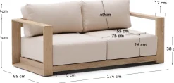 Tuinbanken|Zitbanken-Kave Home Ambra 2-Zitsbank Beige