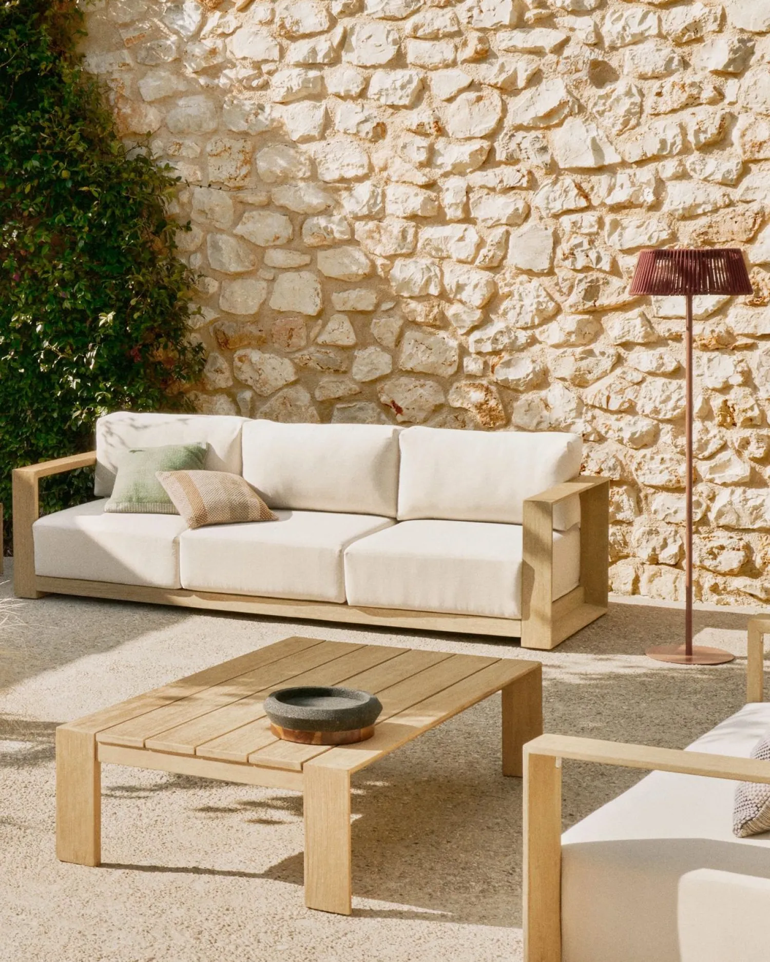 Tuinbanken|Zitbanken-Kave Home Ambra 2-Zitsbank Beige