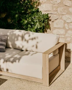 Tuinbanken|Zitbanken-Kave Home Ambra 2-Zitsbank Beige