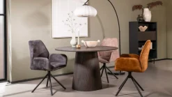 Draaibare Eetkamerstoelen|Eetkamerstoelen Met Armleuning-Eijerkamp Collectie Amira Eetkamerstoel Antracite