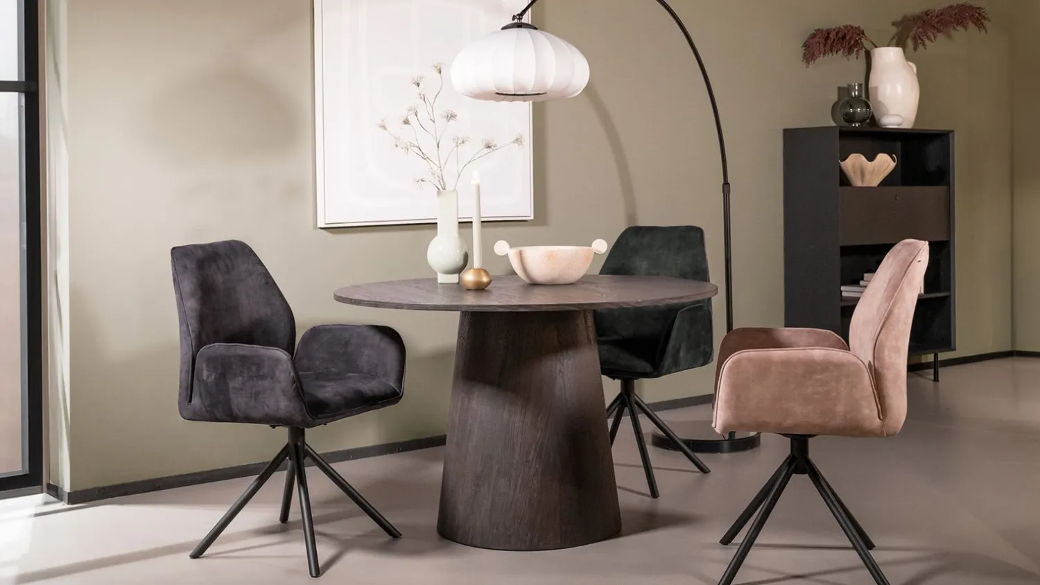 Draaibare Eetkamerstoelen|Eetkamerstoelen Met Armleuning-Eijerkamp Collectie Amira Eetkamerstoel Mole