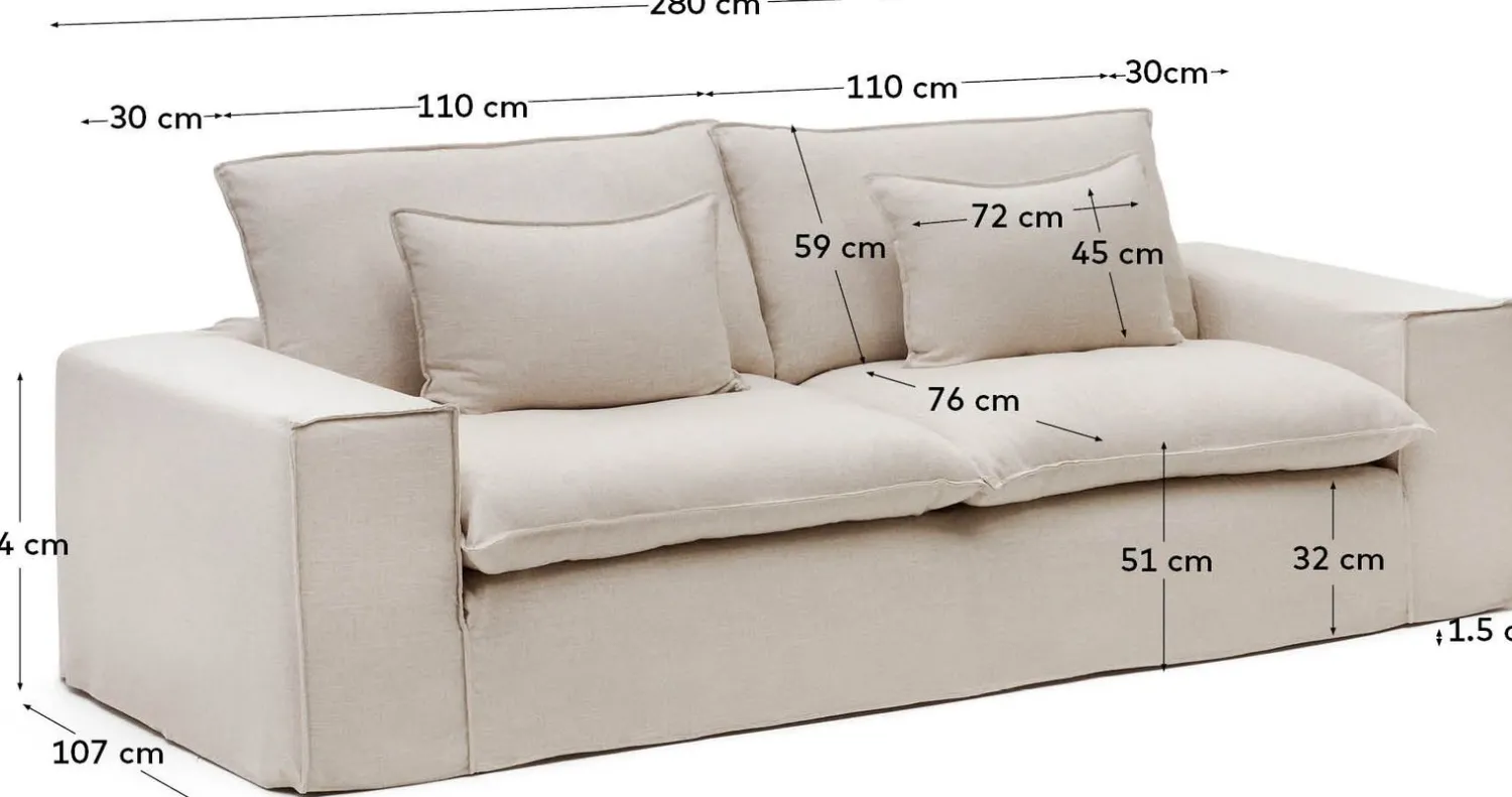 Zitbanken-Kave Home Anarela 3-Zitsbank Beige
