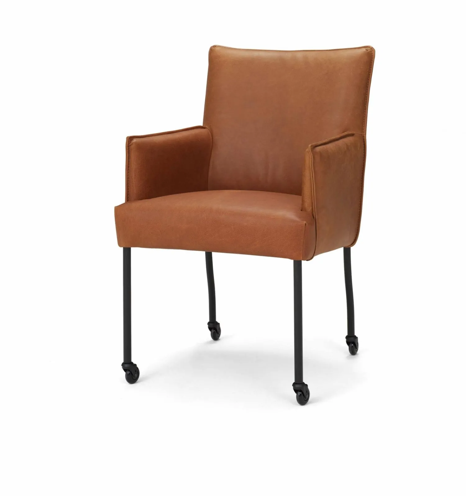 Eetkamerstoelen Met Wieltjes|Eetkamerstoelen Met Armleuning-Eijerkamp Collectie Andor Armstoel Groen