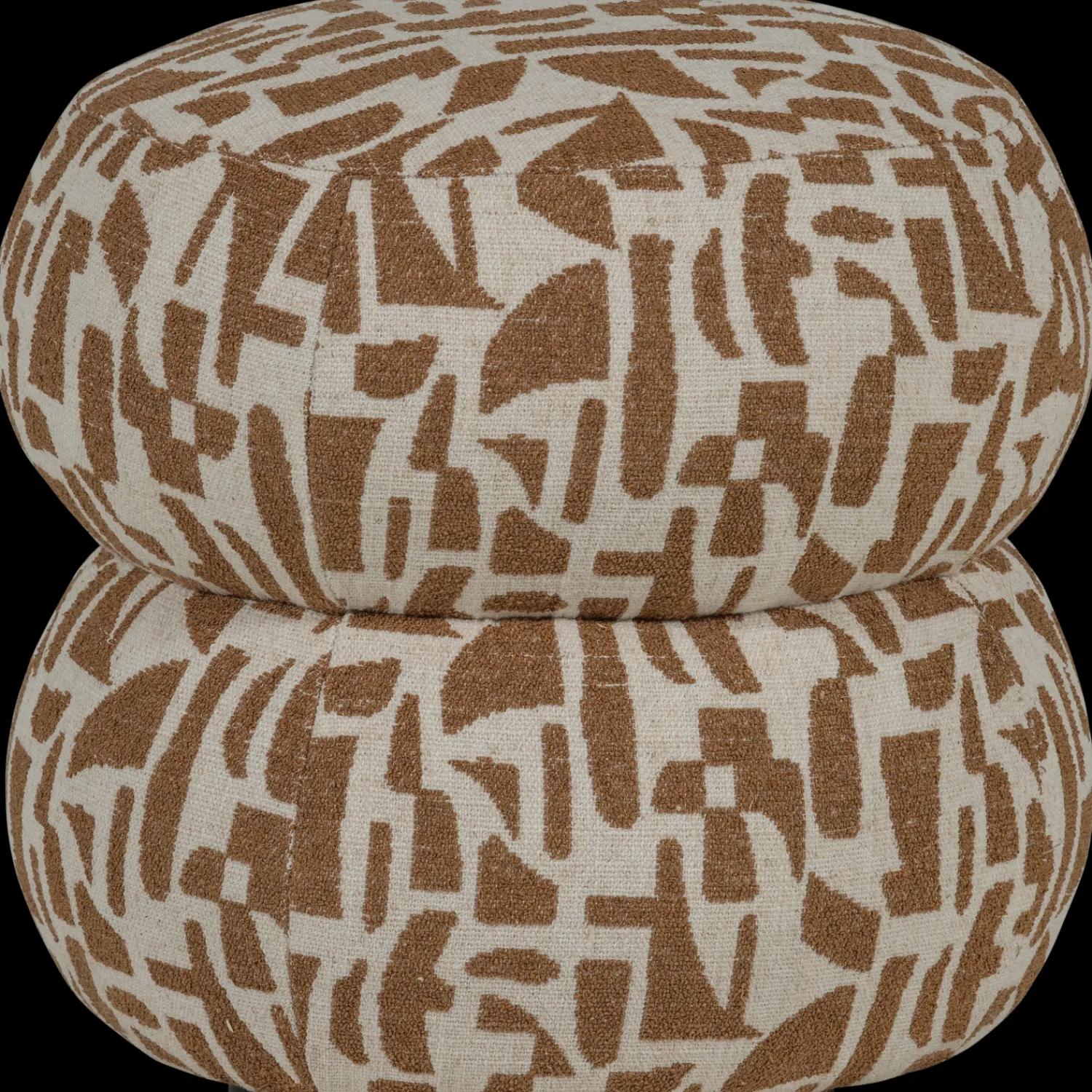 Poefjes & Krukjes-WOOOD Anic Poef Bruin, Creme