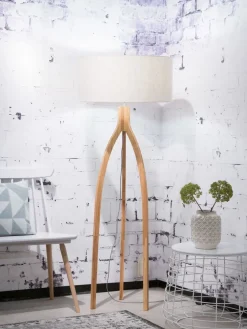 Vloerlampen|Vloerlampen-Good&Mojo Annapurna Vloerlamp Beige