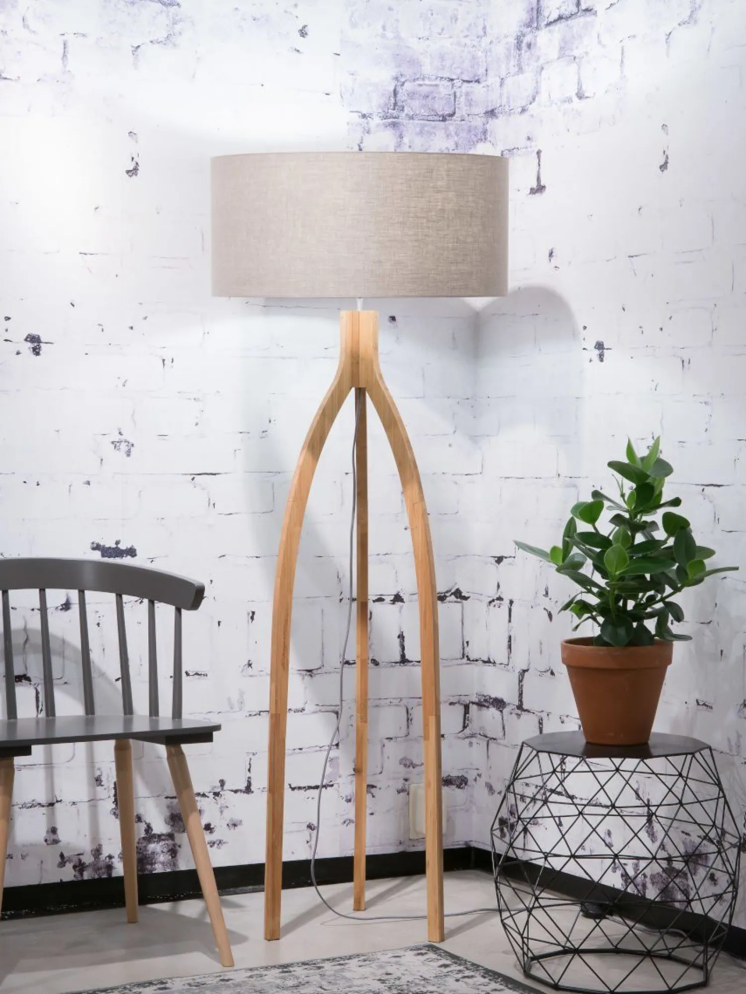 Moderne Vloerlampen|Vloerlampen-Good&Mojo Annapurna Vloerlamp taupe
