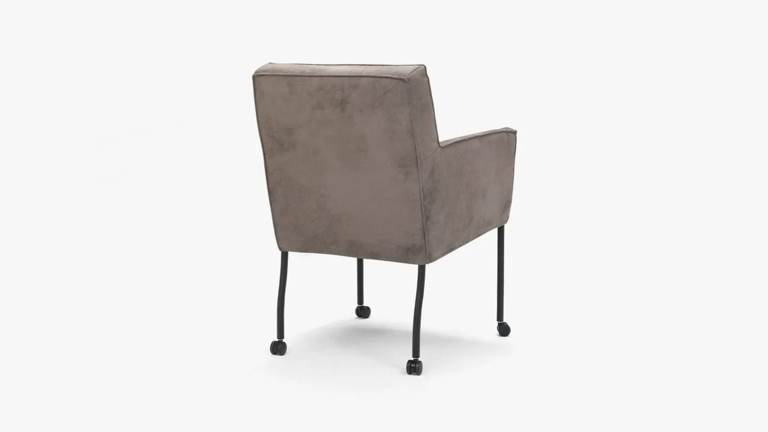 Eetkamerstoelen Met Wieltjes|Eetkamerstoelen Met Armleuning-Eijerkamp Collectie Apollo Eetkamerstoel Taupe