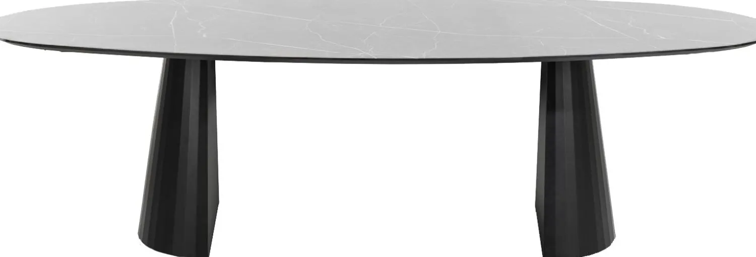 Ovale Eettafels-XOOON Arabax Eettafel Lichtgrijs