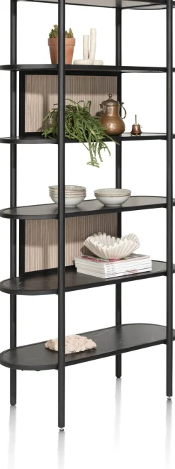 Boekenkasten-XOOON Aramon Boekenkast Zwart, Naturel