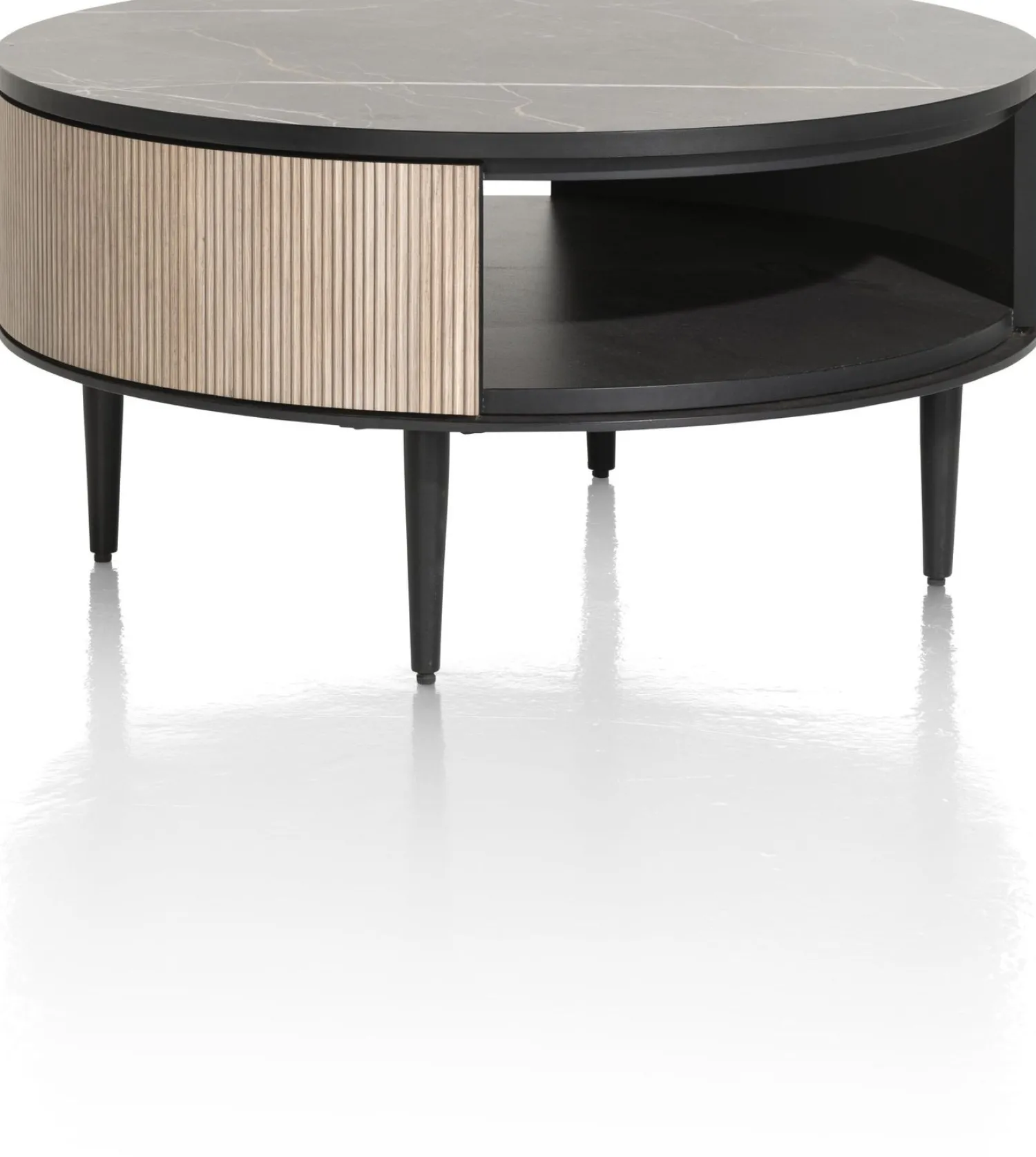 Ronde Salontafels-XOOON Aramon Salontafel Zwart, Naturel