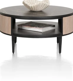 Ronde Salontafels-XOOON Aramon Salontafel Zwart, Naturel