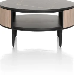 Ronde Salontafels-XOOON Aramon Salontafel Zwart, Naturel