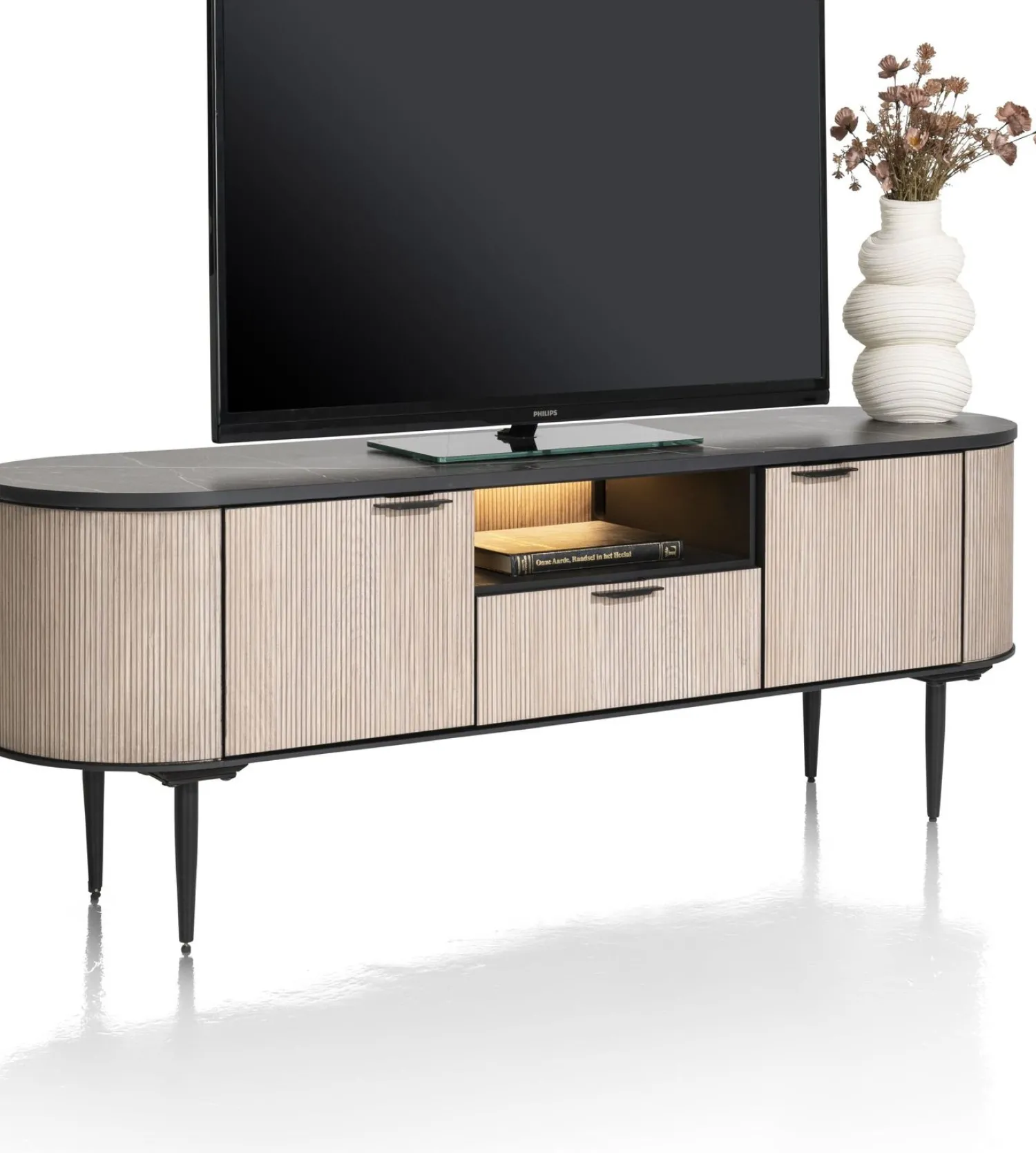 Tv-Meubels-XOOON Aramon Tv-meubel Zwart, Naturel