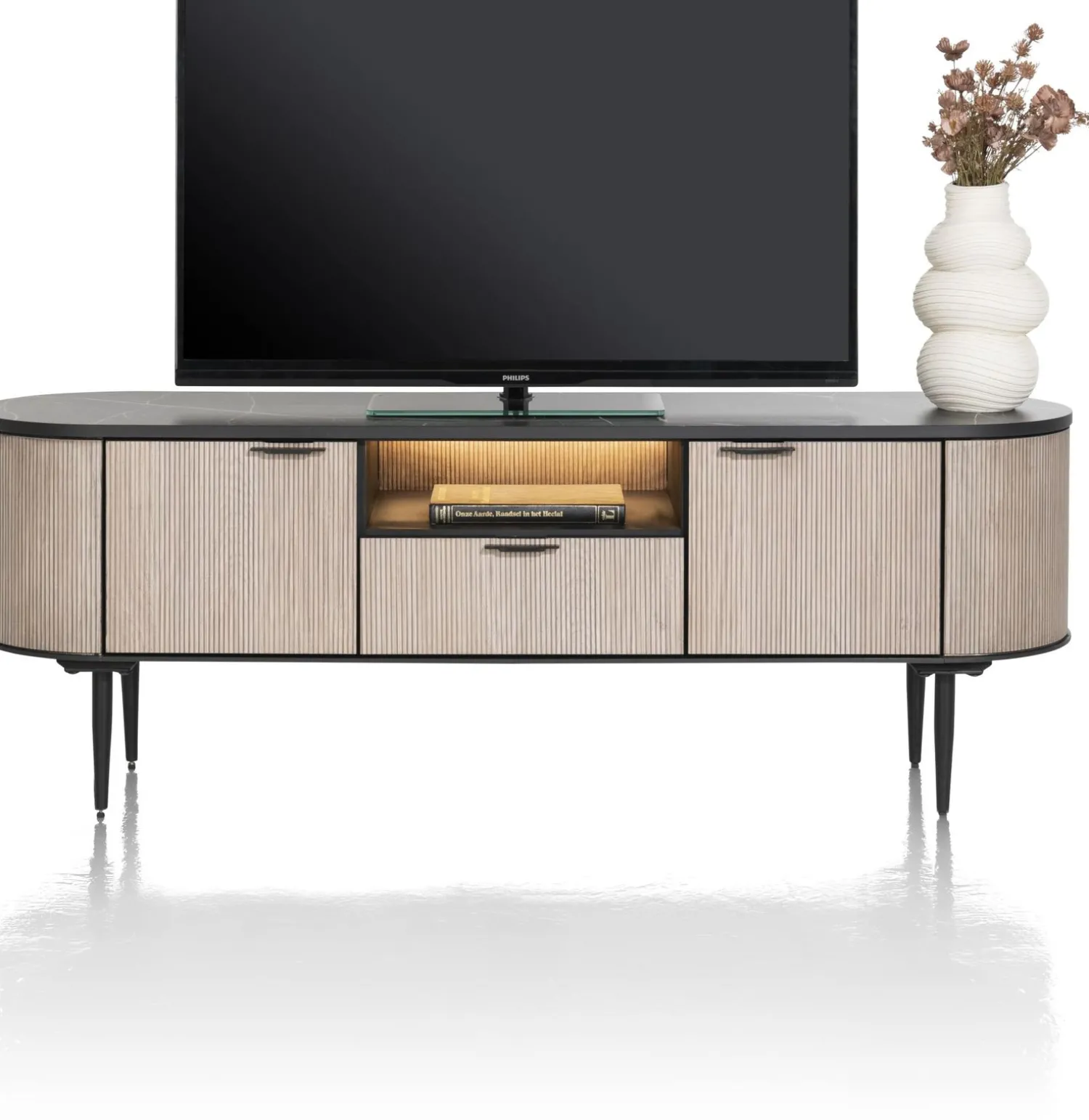 Tv-Meubels-XOOON Aramon Tv-meubel Zwart, Naturel