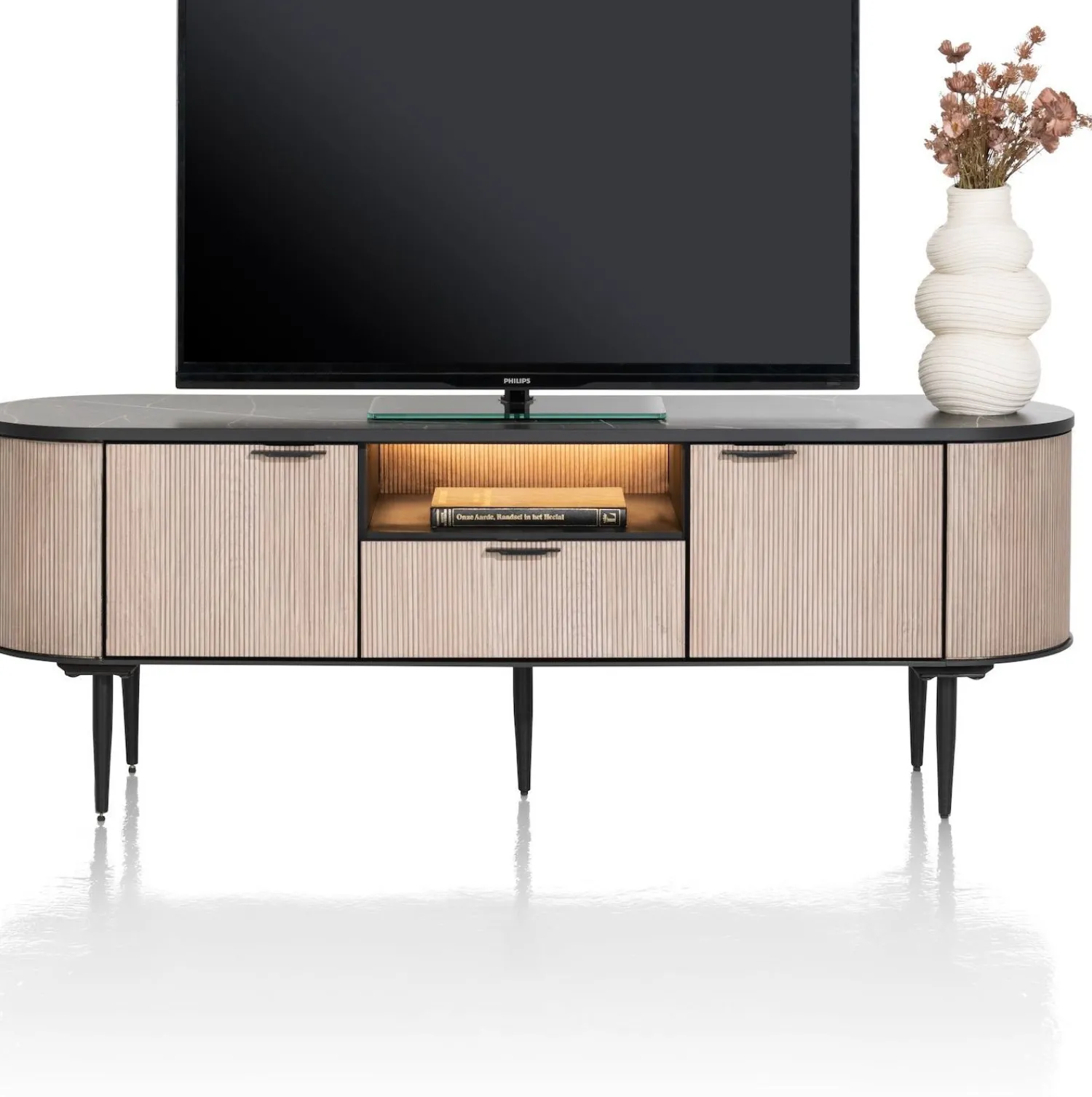 Tv-Meubels-XOOON Aramon Tv-meubel Zwart, Naturel