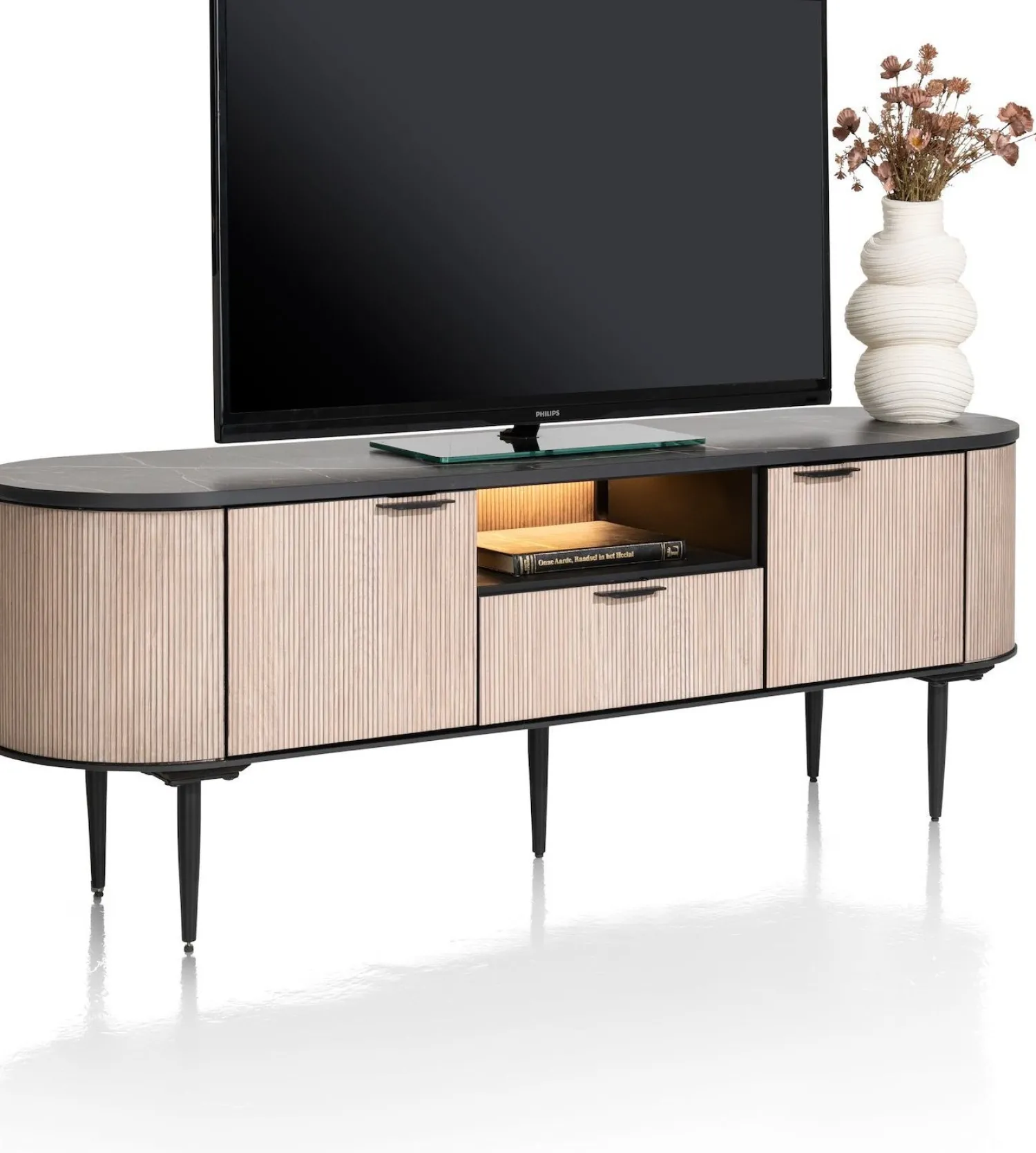 Tv-Meubels-XOOON Aramon Tv-meubel Zwart, Naturel