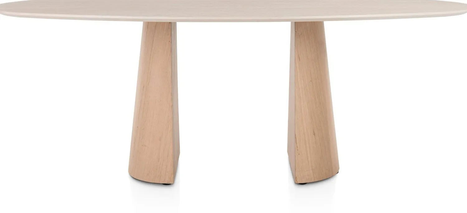 Ovale Eettafels-XOOON Aras Eettafel Travertin