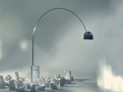 Moderne Vloerlampen|Vloerlampen-Flos Arco Vloerlamp Zilver