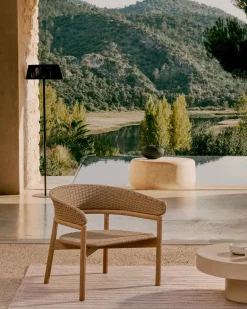 Tuinstoelen-Kave Home Arinella Outdoor Fauteuil Beige, Naturel