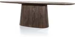 Houten Eettafels|Ovale Eettafels-Eleonora Aron Eettafel Bruin