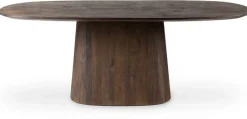 Houten Eettafels|Ovale Eettafels-Eleonora Aron Eettafel Bruin