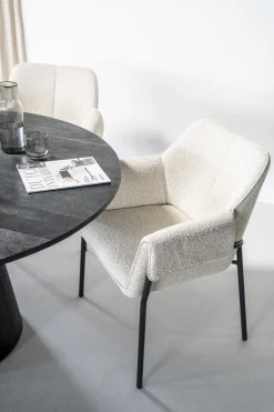 Houten Eettafels|Ronde Eettafels-Eleonora Aron Eettafel Zwart