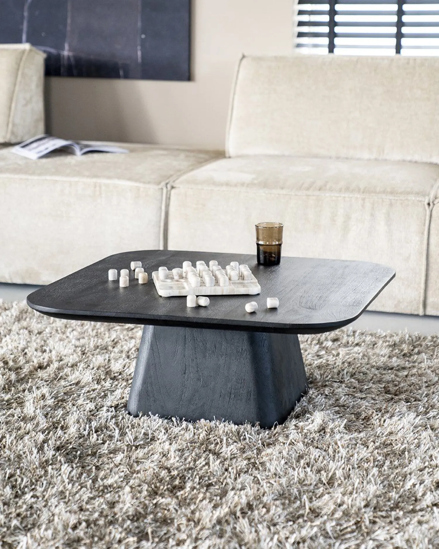Houten Salontafels|Vierkante Salontafels-Eleonora Aron Salontafel Zwart