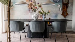 Houten Eettafels|Ovale Eettafels-Eleonora Aron Eettafel Zwart