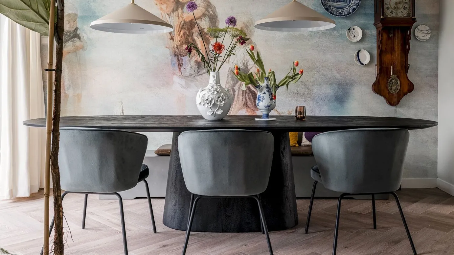 Houten Eettafels|Ovale Eettafels-Eleonora Aron Eettafel Zwart