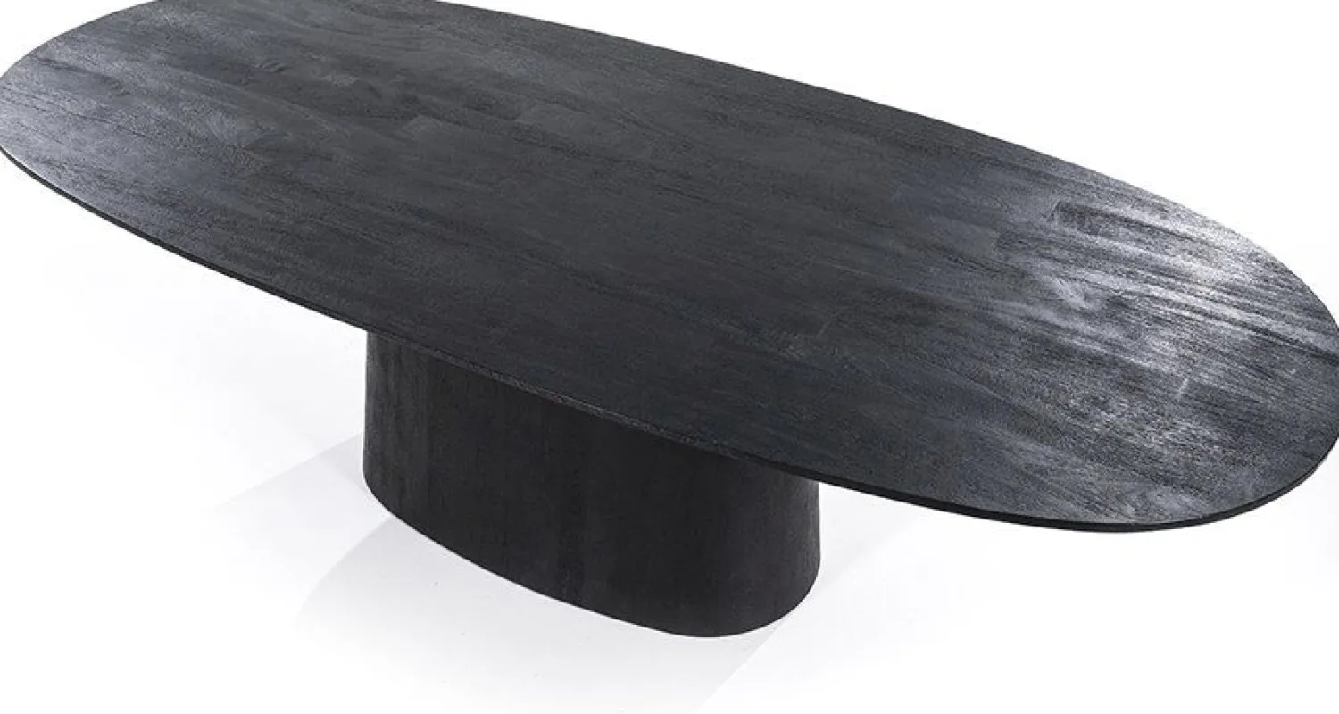 Houten Eettafels|Ovale Eettafels-Eleonora Aron Eettafel Zwart