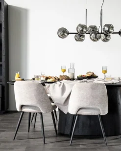Houten Eettafels|Ovale Eettafels-Eleonora Aron Eettafel Zwart